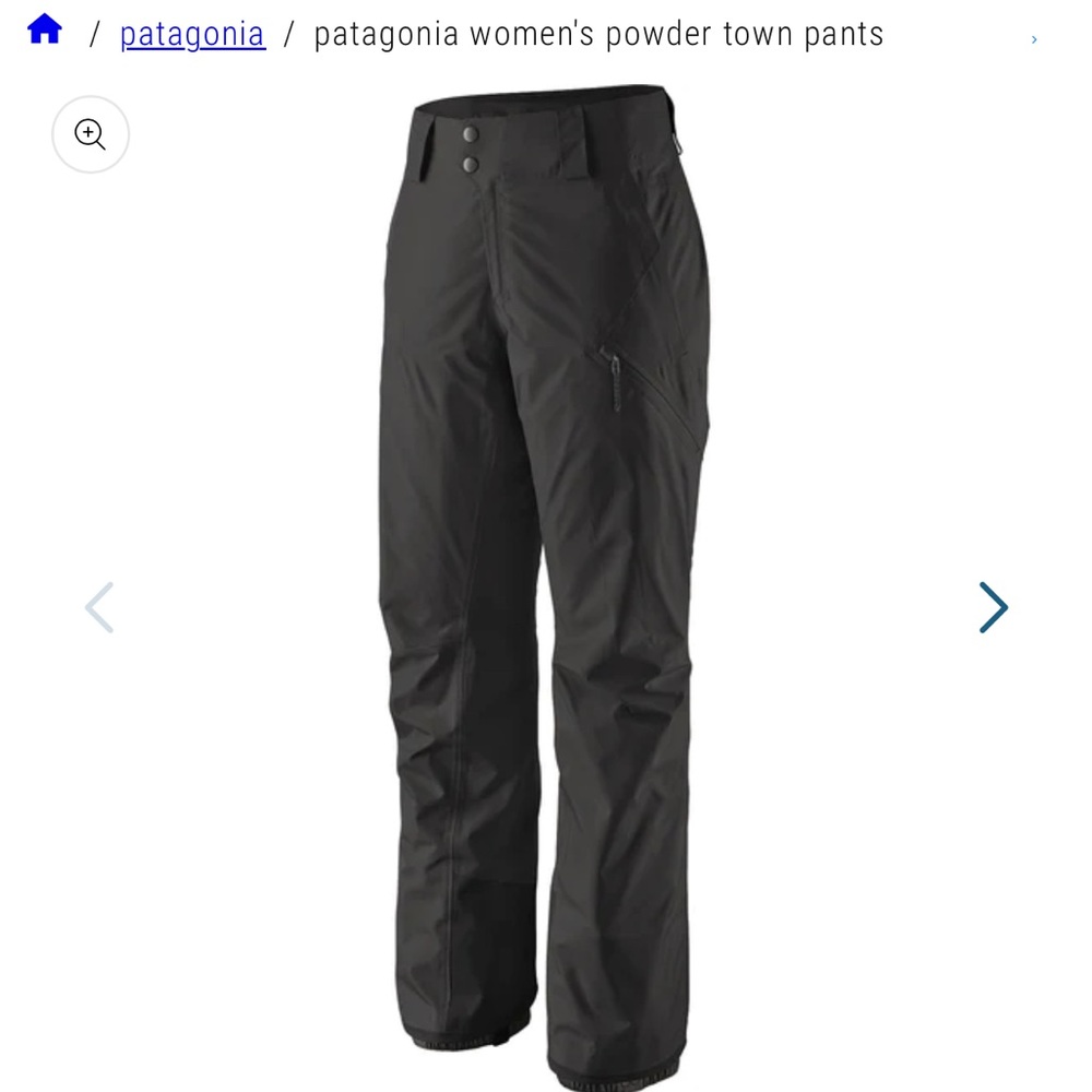 Patagonia Women powder town pants. New